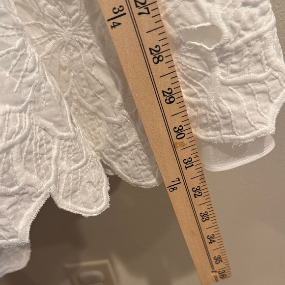 NWT Mac Duggal Ivory Embroidered Cutwork Full Midi Skirt XS Anthropologie‎ - Picture 7 of 13